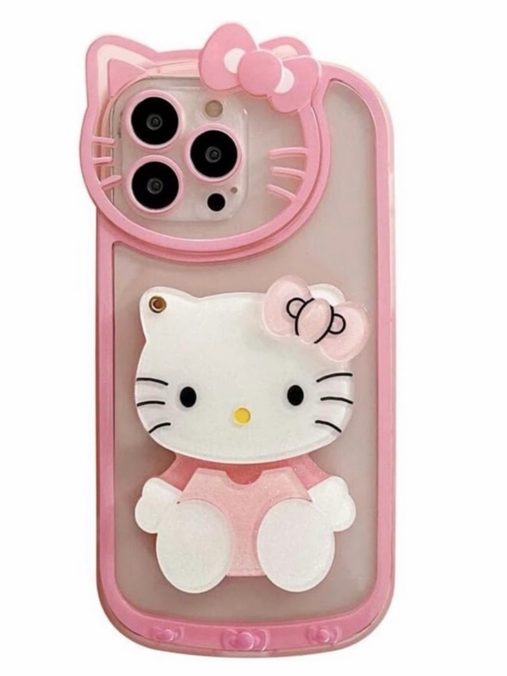 Hello Kitty Pink iPhone 14 Pro case with mirror